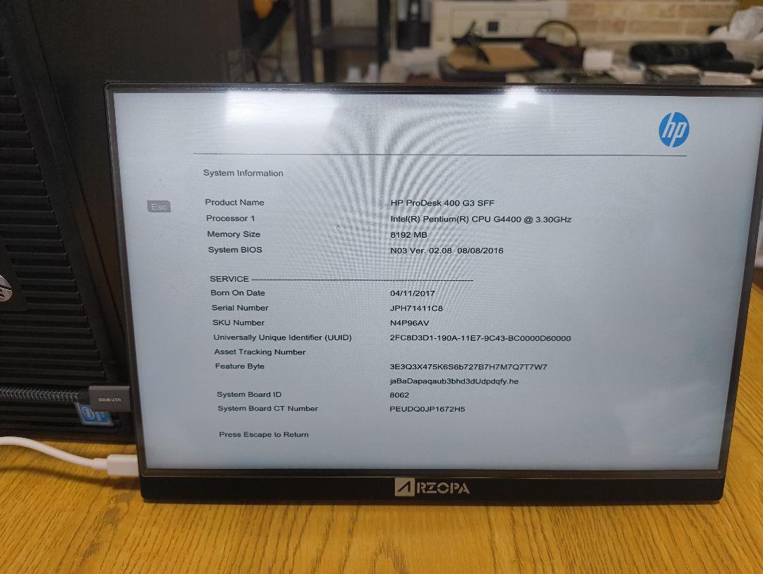 Windowsデスクトップ HP/ProDesk 400 G3/pentium4400/8GB/500GB