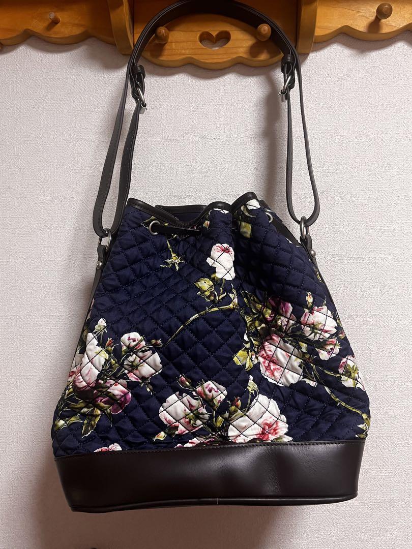 新品♡半額以下♡インゲボルグ ♡ローズpt.バッグ♡ネイビー♡バラ柄