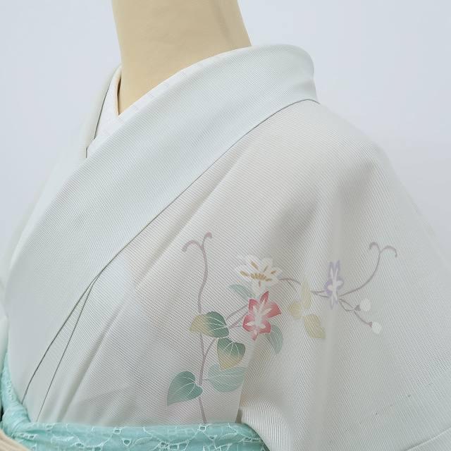 大人女性の 夏着物 正絹 絽“ご機嫌に揺らめき涼を奏でるクレマチスや桔梗 着物・浴衣