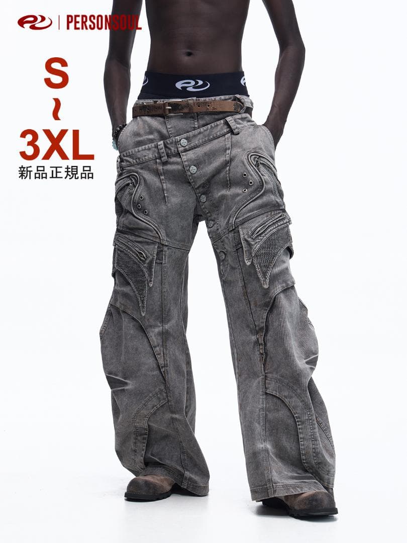 PERSONSOUL Double Waisted Pants ジーンズXL LL