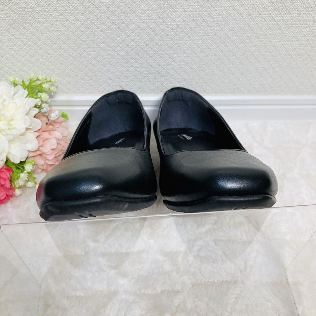 ✨美品✨ペダラ　スクエアトゥパンプス【23cm EEE】ベーシック　ブラック　黒