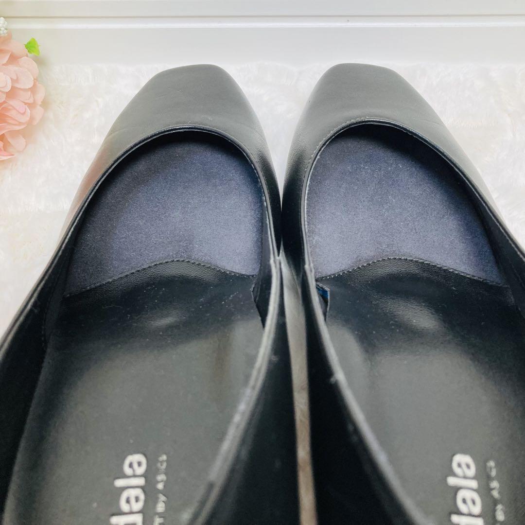 ✨美品✨ペダラ　スクエアトゥパンプス【23cm EEE】ベーシック　ブラック　黒