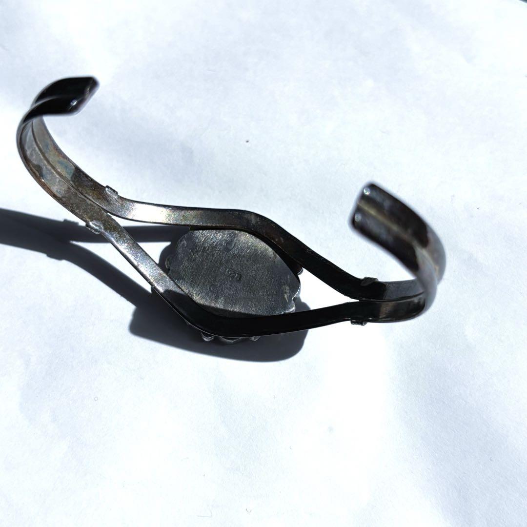 silver925 vintage バングル　ホワイトバッファロー