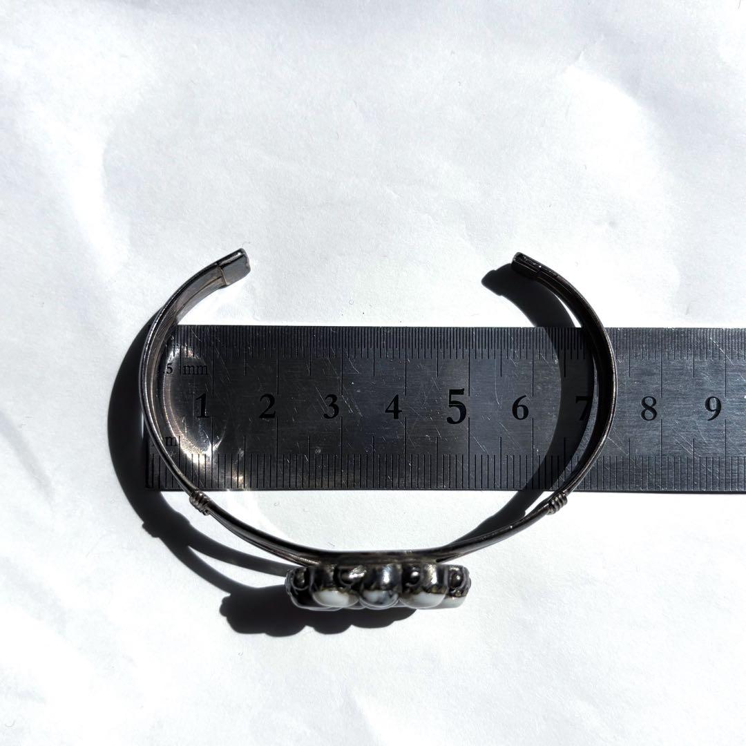 silver925 vintage バングル　ホワイトバッファロー