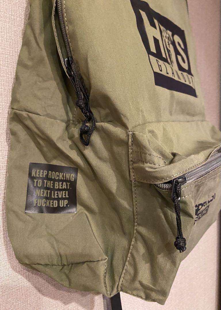 Hysteric glamour オリーブグリーン ロゴプリント リュック Hysteric glamour オリーブグリーン ロゴプリント リュック