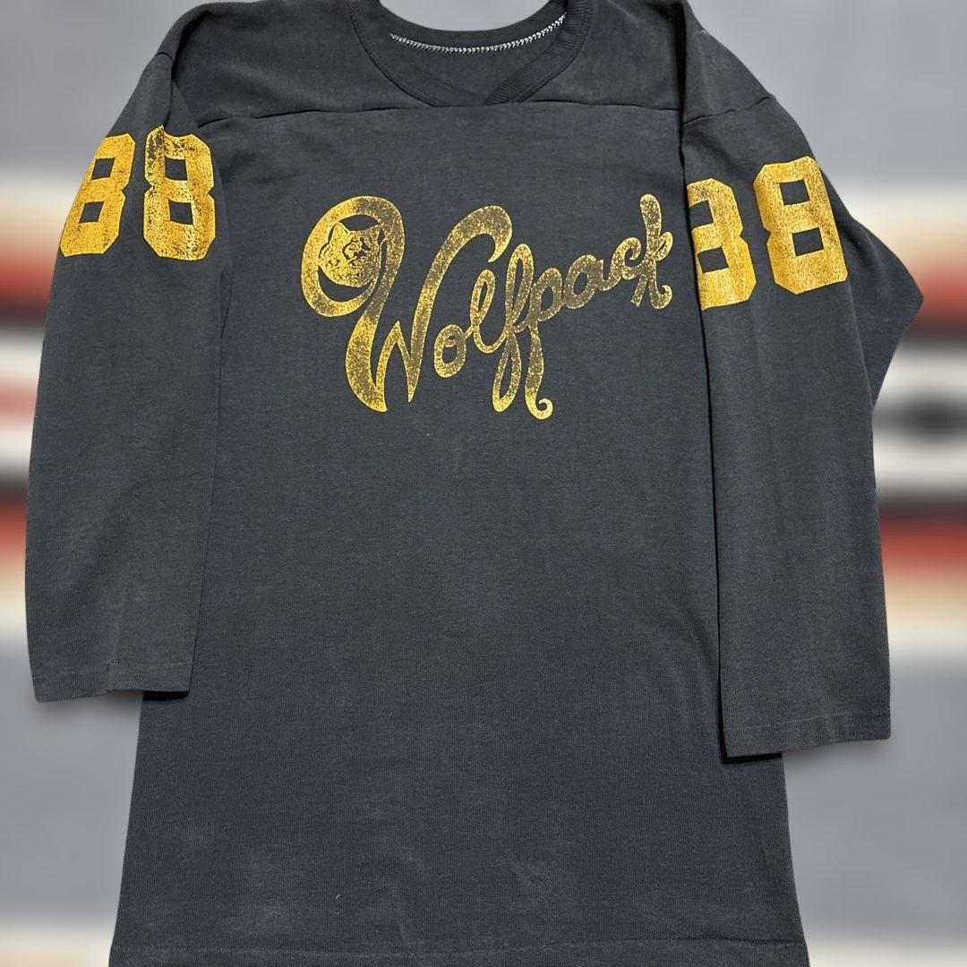 70s USA製 Russell Athletic フットボールシャツ ブラック