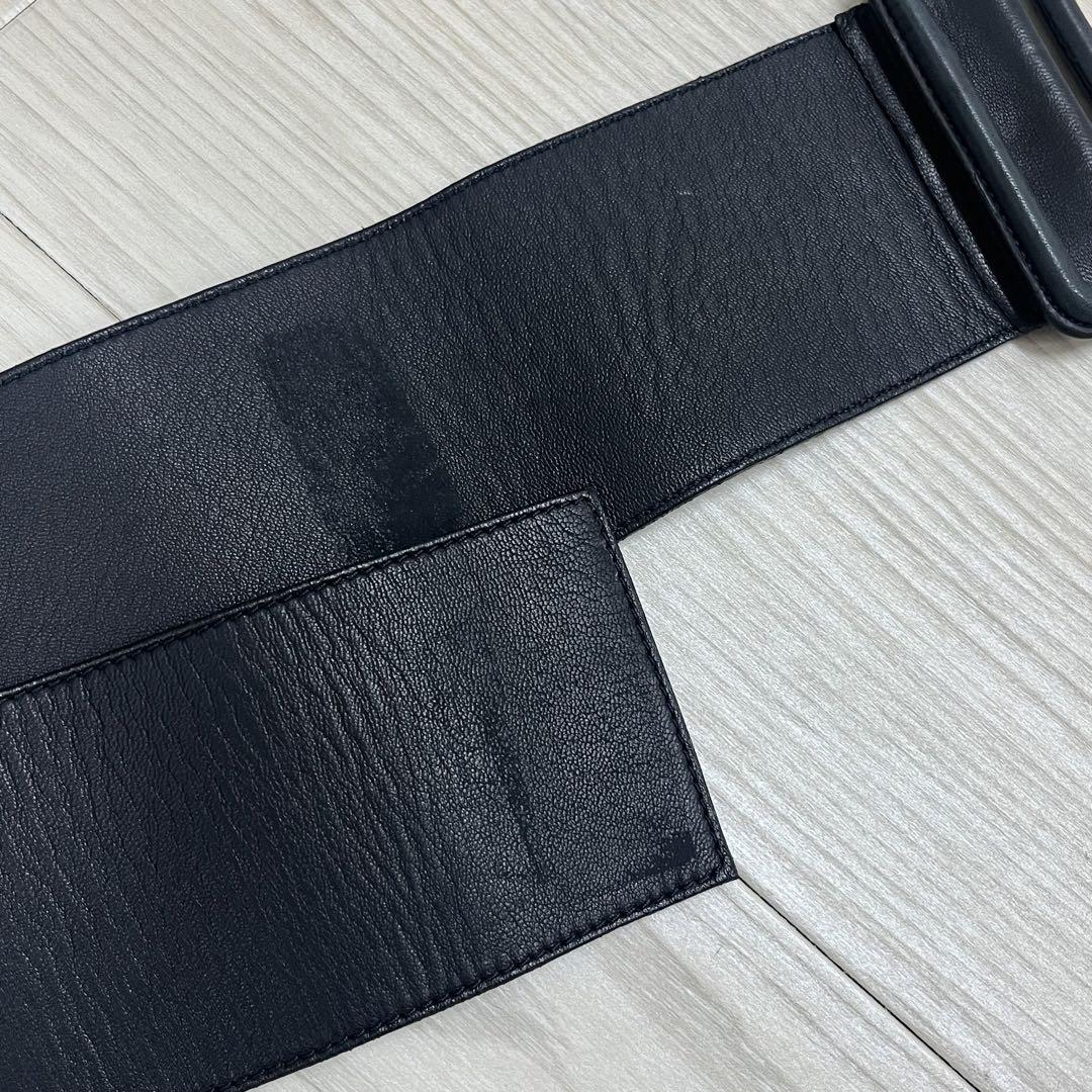 高級 HERMES エルメス ラムスキン ベルト付き ジップアップ レザーコート 画像13
