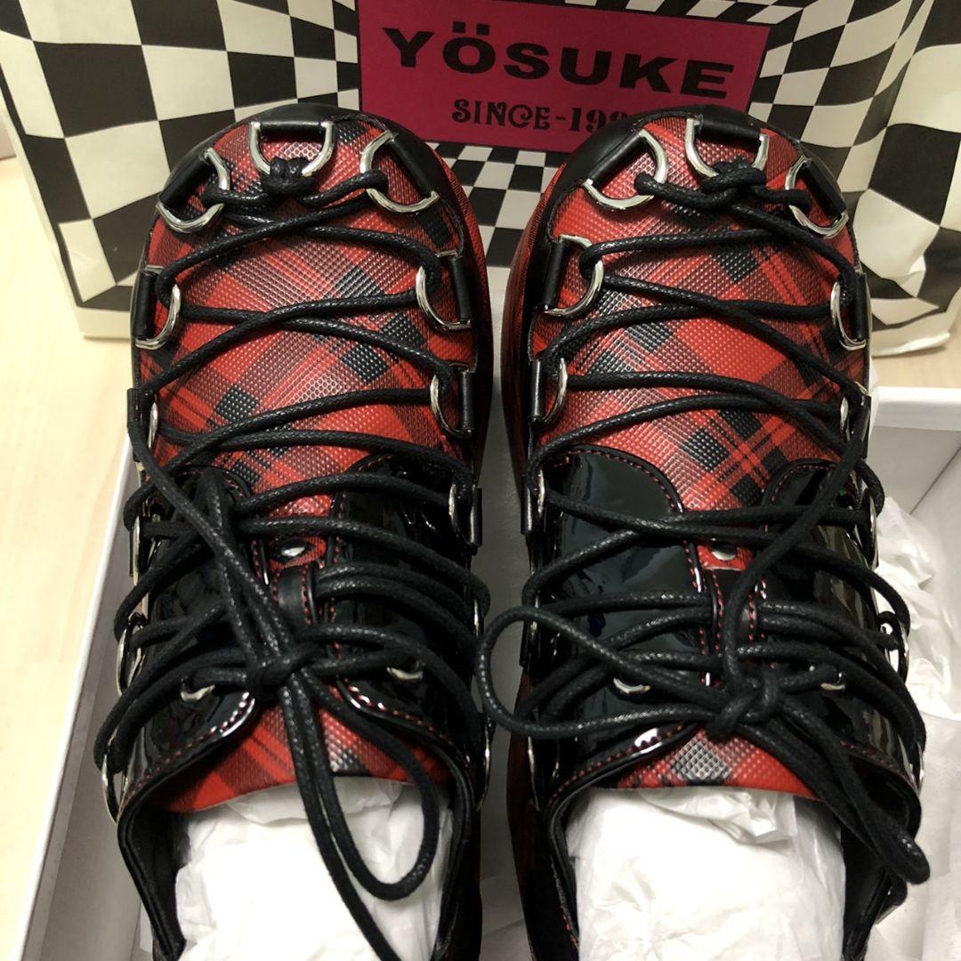 最新作 新品 yosuke Lサイズ Dリング レッドチェック