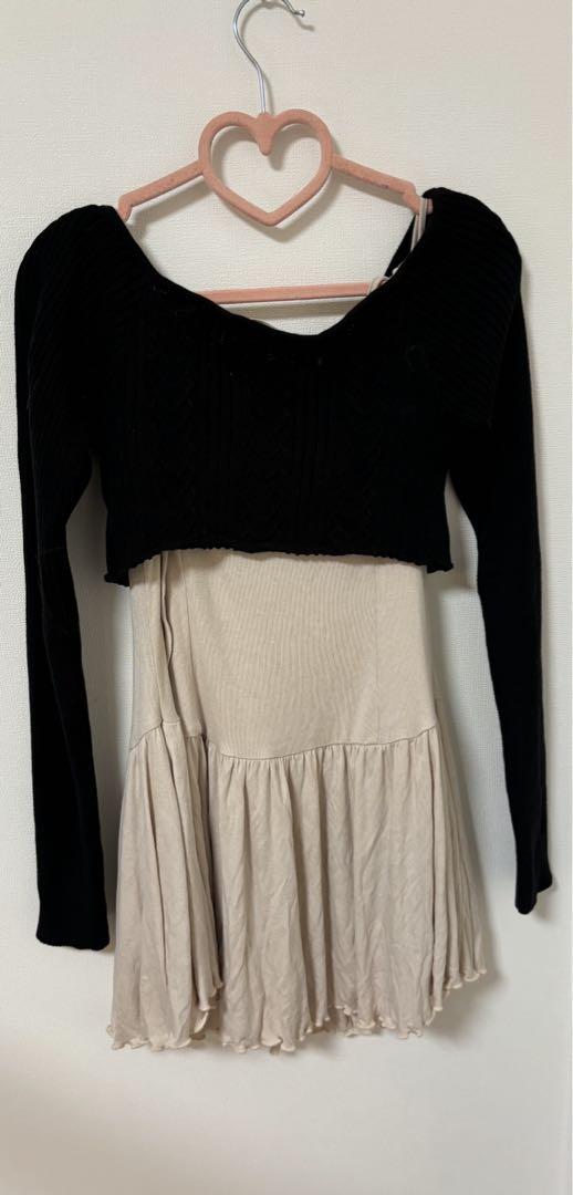 andmary Nei knit set flare dress アンドマリー