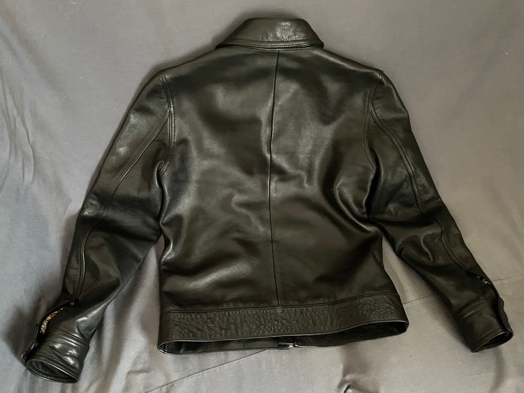 ブラックレザーライダースジャケットS WACKOMARIA