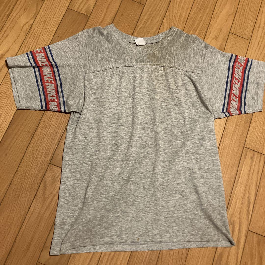 70s オレンジタグ　NIKE グレー ショートスリーブシャツ Lサイズ