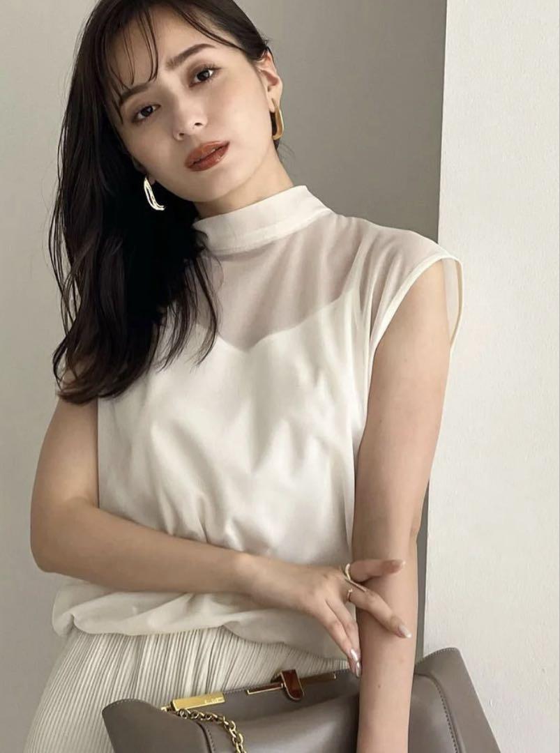 美品 anuans ボウタイシアーカットトップス （IVORY） - メルカリ