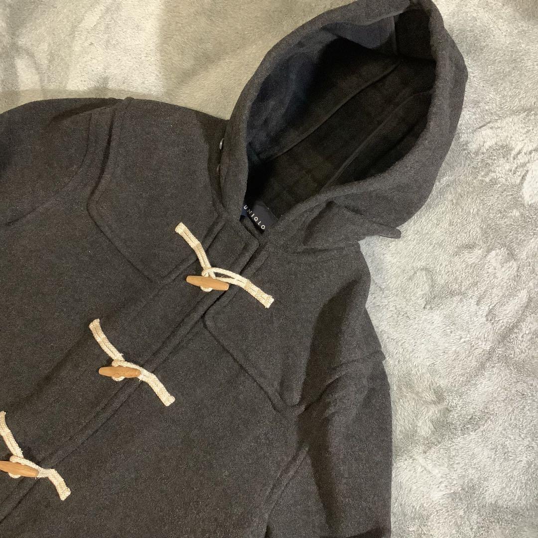 【美品】OLD UNIQLO XLサイズ ダッフルコート チャコールグレー