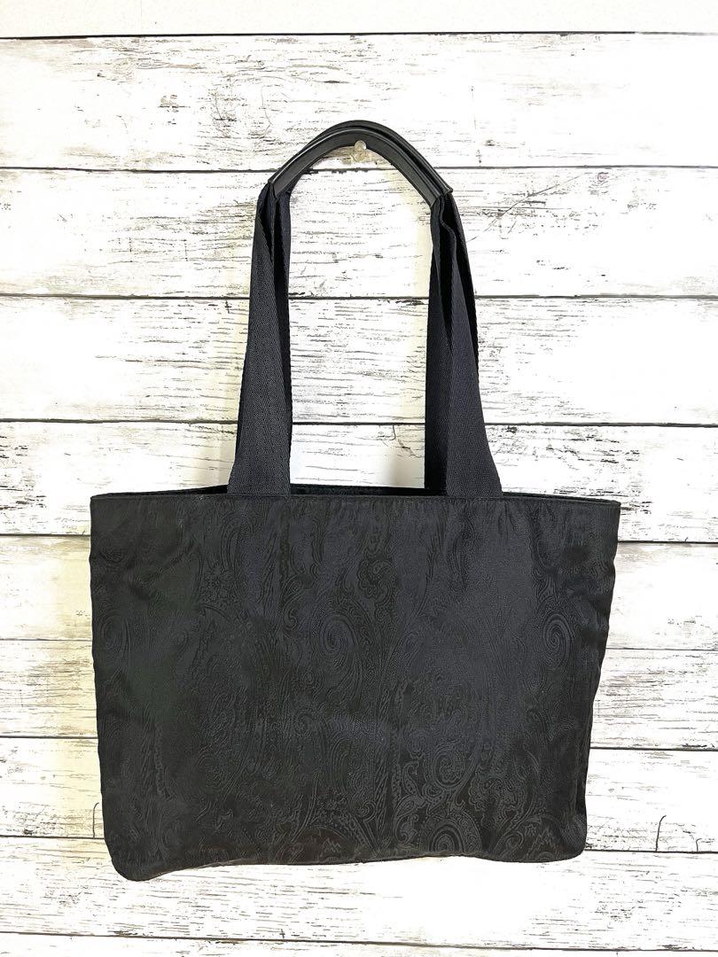 【美品】ETRO エトロ　総柄　A4収納　ペイズリー　ブラック　トートバッグ