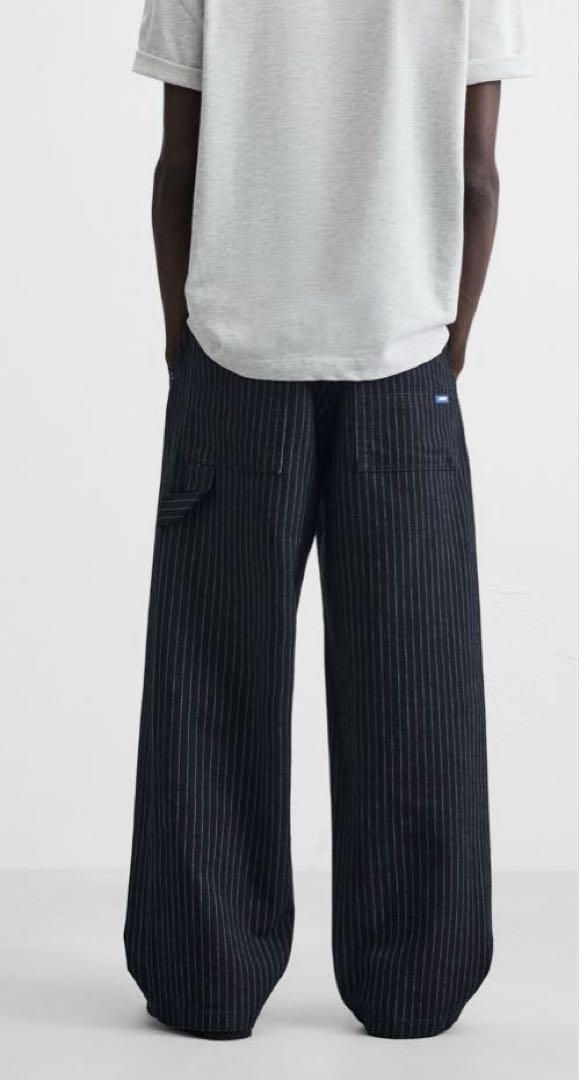 ZARA ストライプ柄リラックスフィットパンツ EU38 完売品 - メルカリ