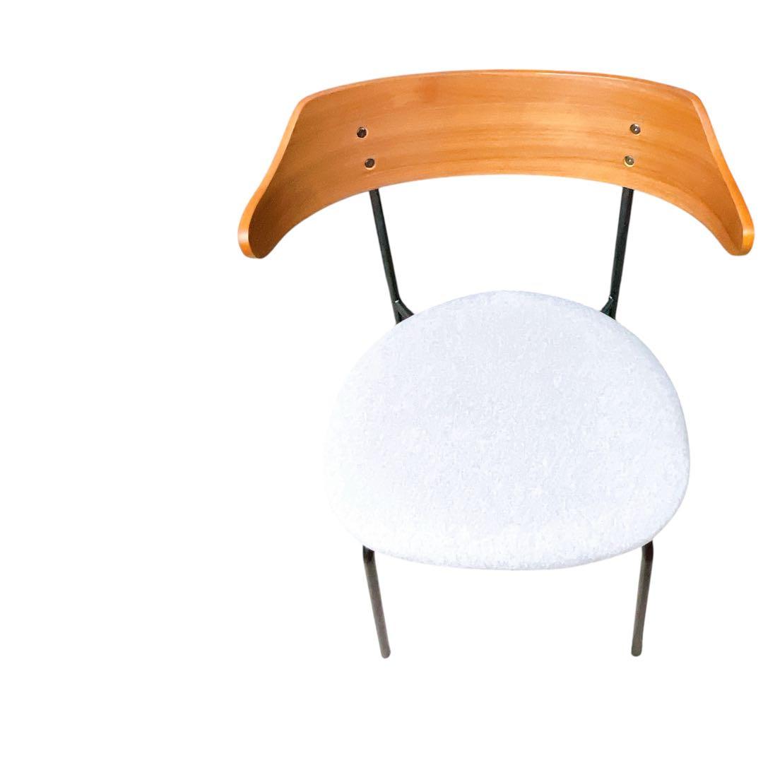 カペルⅢダイニングチェア座面ライトグレー ウォルナット