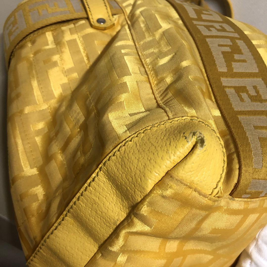 FENDI フェンディ ズッカ柄 ナイロン レザー トートバッグ ショルダー
