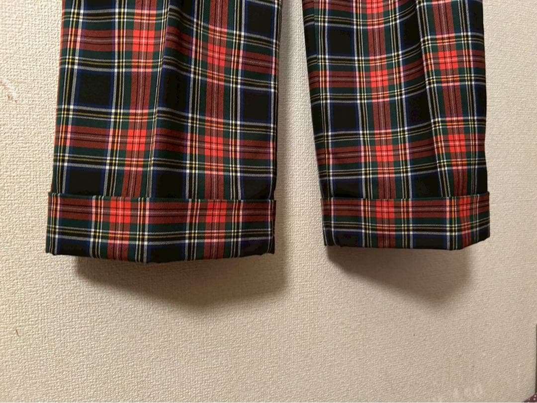 定価22000 ビュルデサボン チェックダブルパンツ ワイドパンツ SIZE bulledesavon DECORATOM_COM_BR