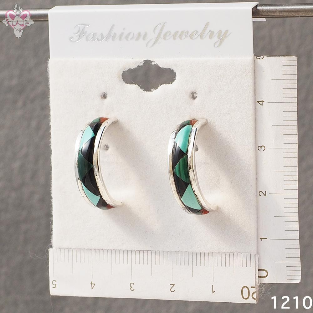 3.5cm ターコイズ シルバー インディアンジュエリー フープ 天然石 ピアス
