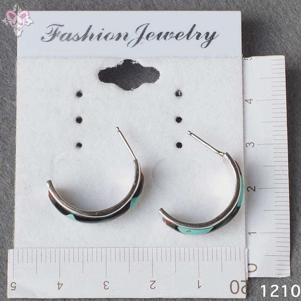 3.5cm ターコイズ シルバー インディアンジュエリー フープ 天然石 ピアス