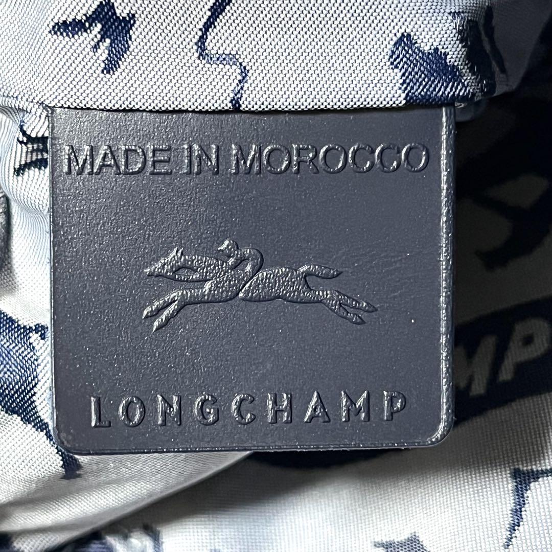 ✨美品✨ LONGCHAMP オールレザー ミニリュック 型押し ネイビー