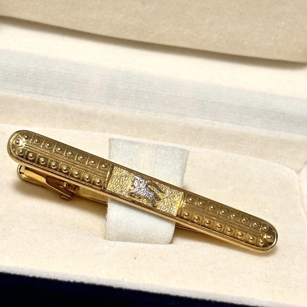 【美品✨】BURBERRY 騎士モチーフ ゴールド ネクタイピン カフス セット N362 バーバリー Burberrys ネクタイピン カフスボタン セット