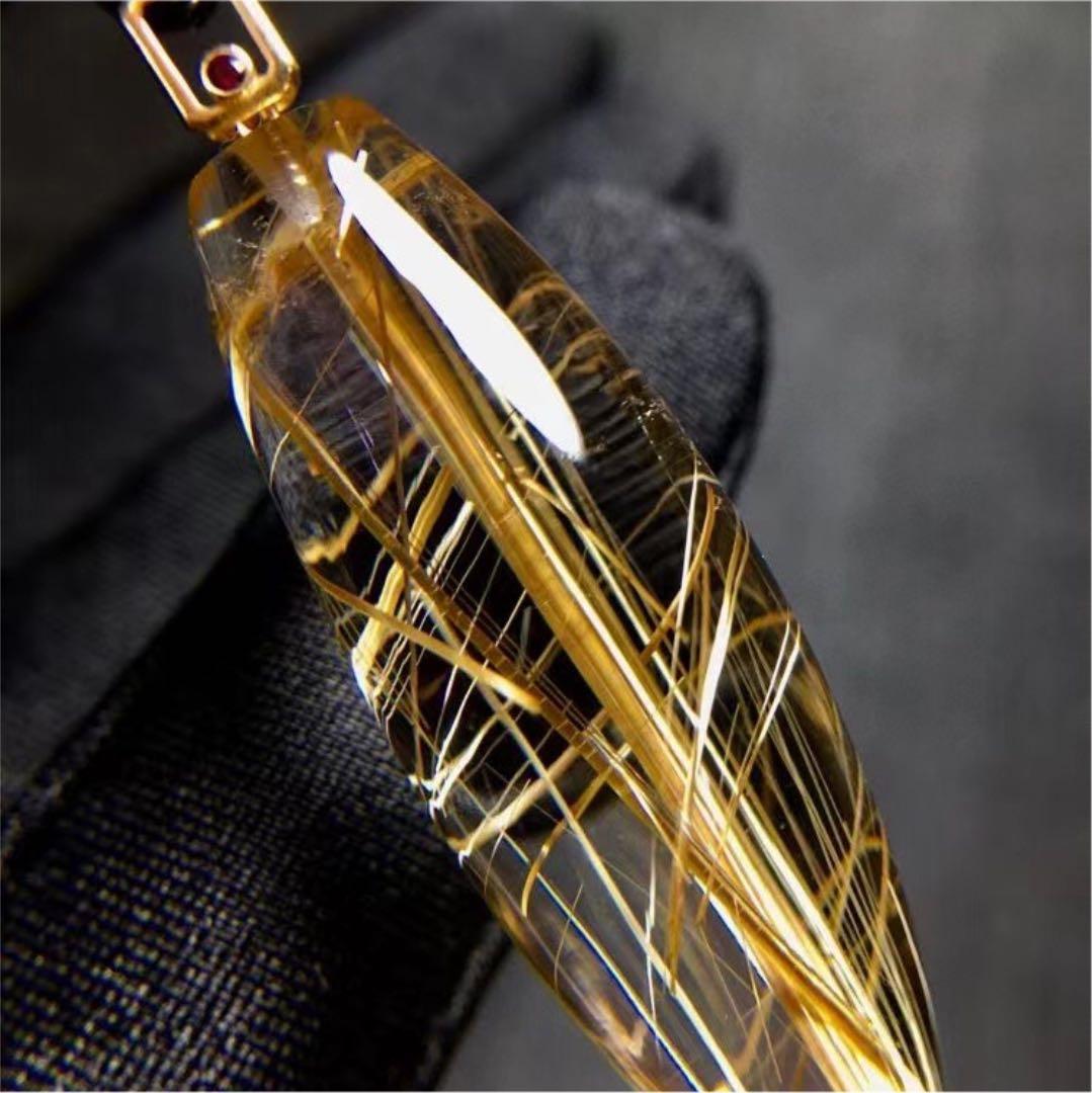 ⭐︎【天然】タイチンルチルクオーツ ペンダントトップ k18 10g 16800