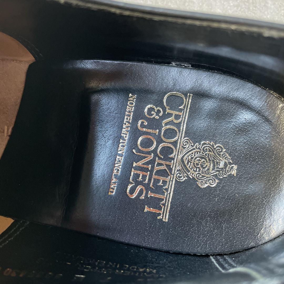 Crockett & Jones ブラック ウィングチップシューズ　7E