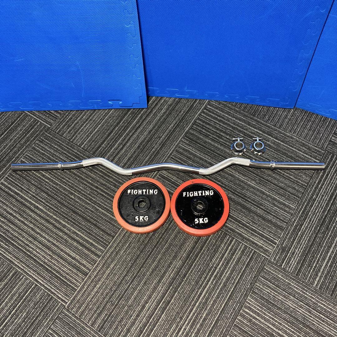【セール】 Wバーセット。 バーベルダンベルプレート付き ウエイトトレーニング