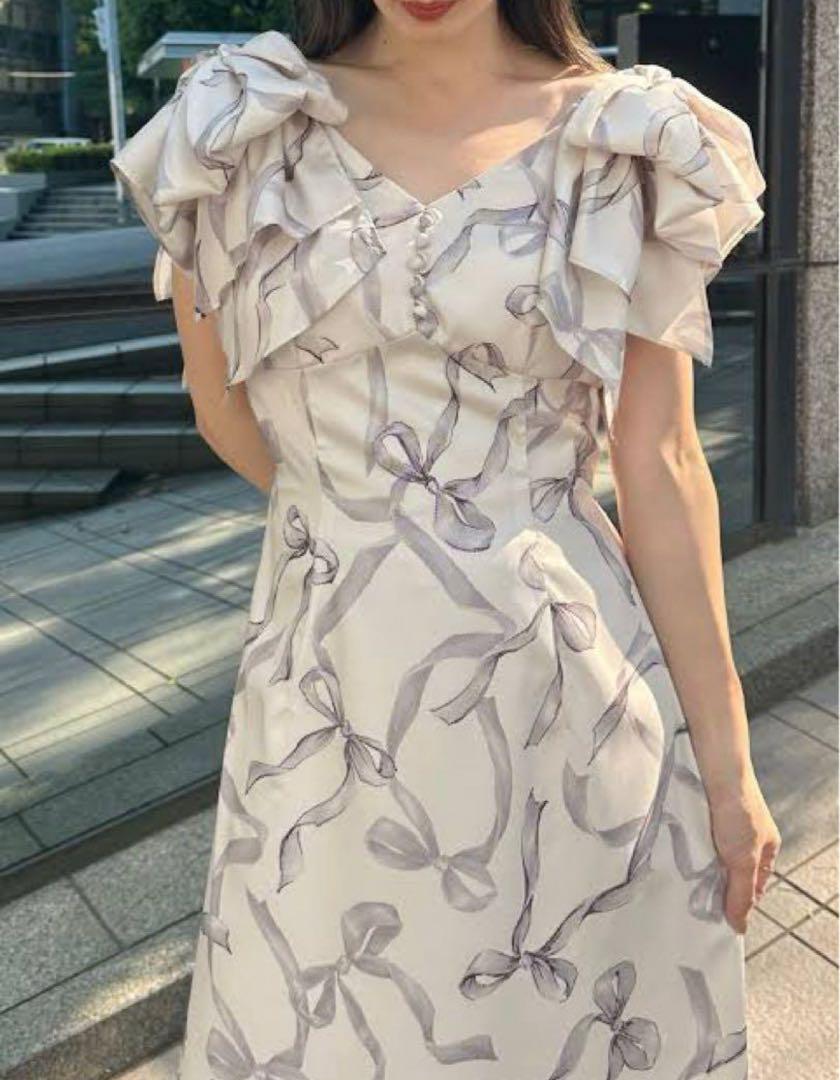 SNIDEL リボンスリーブデザインワンピース GBEG
