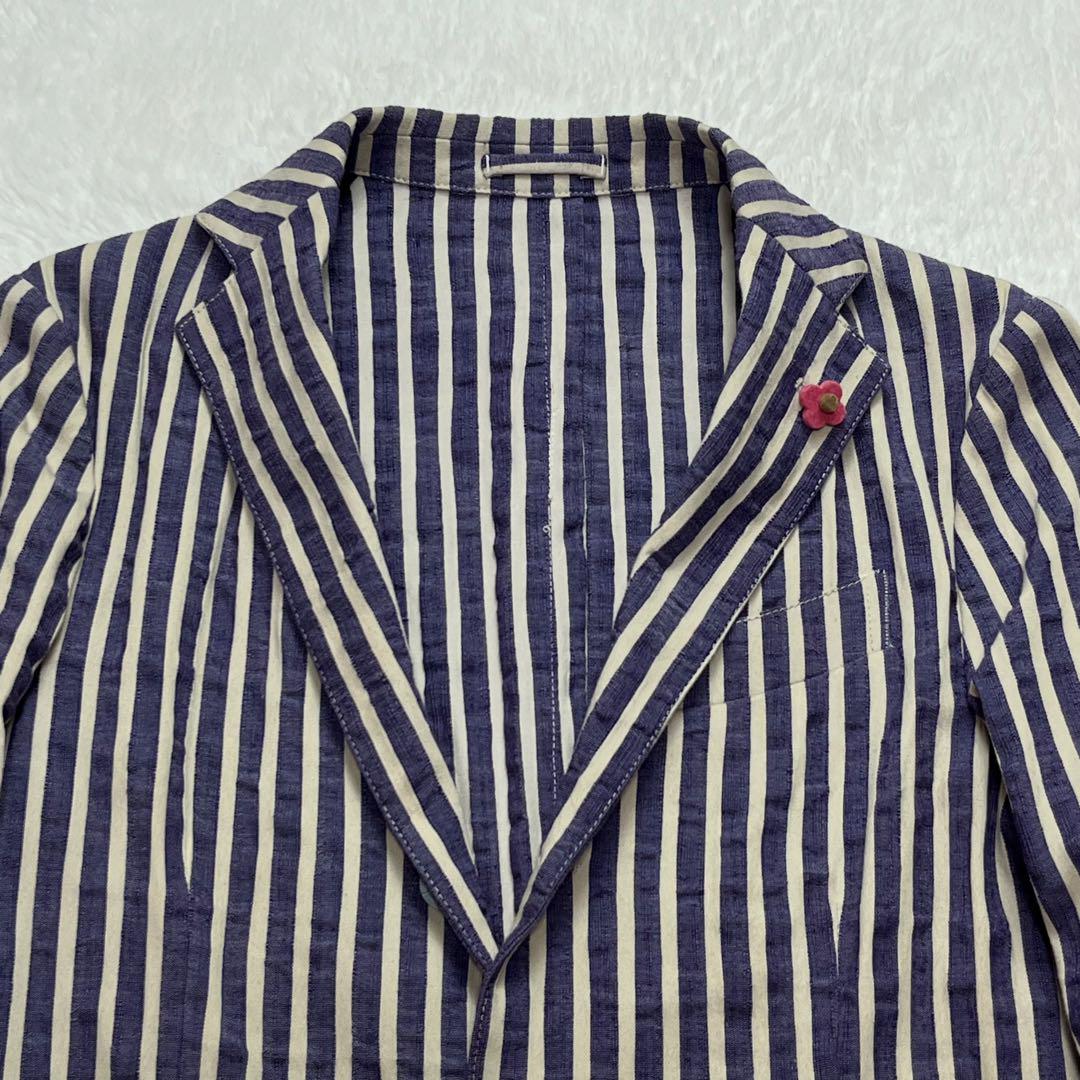 ラルディーニ　LARDINI ジャケット　ストライプ　ブートニエール