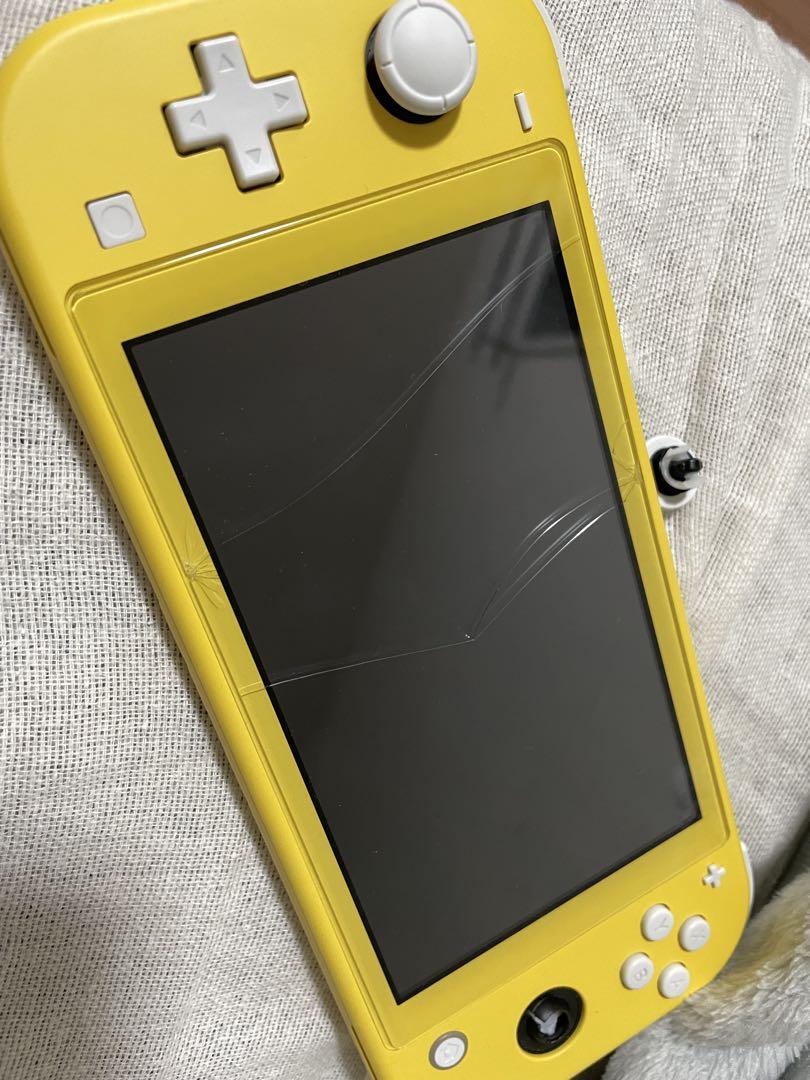 Nintendo Switch Lite イエロー 画面ひびあり　ジャンク
