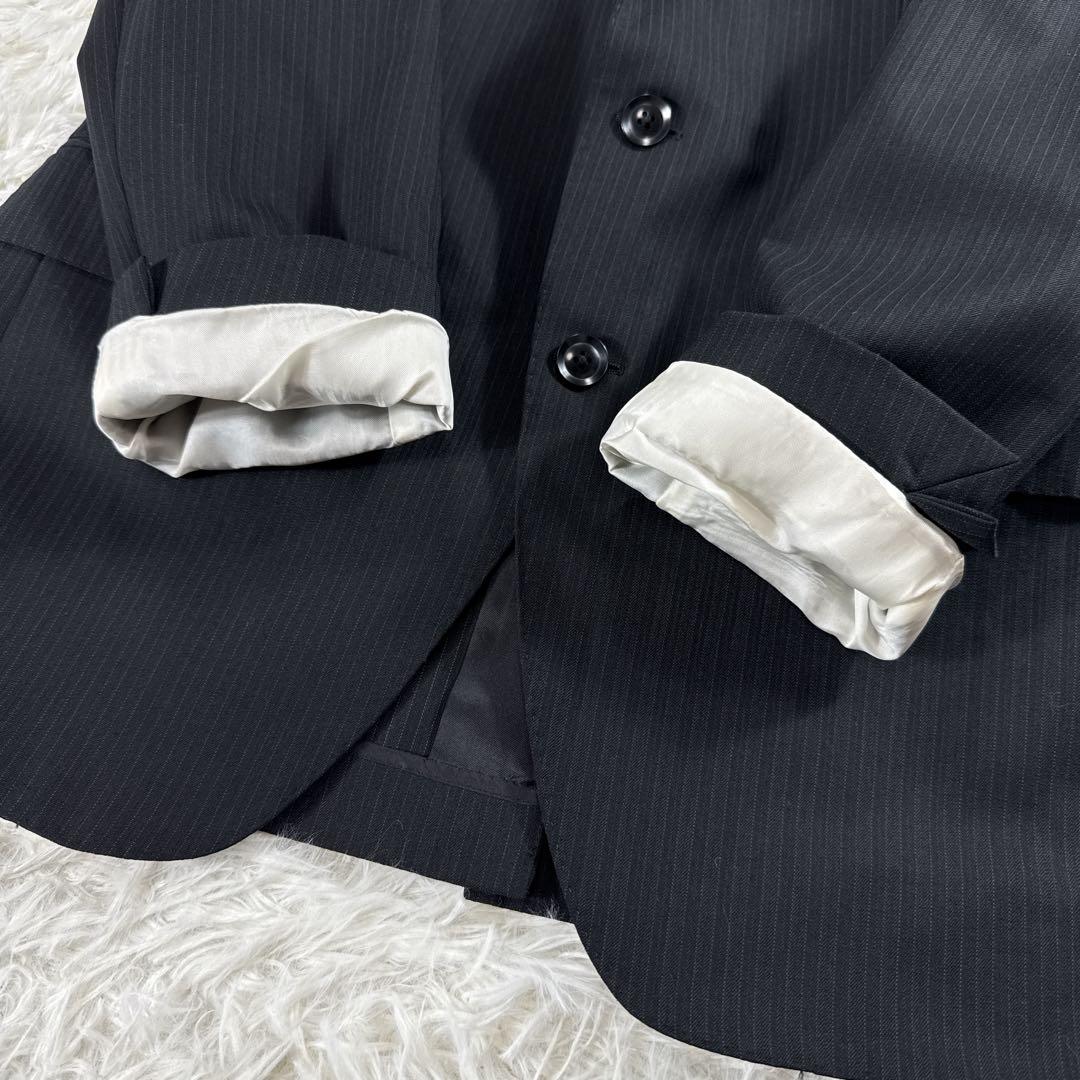 【美品】ジョンピアーズ スリーピース スーツ ストライプ ブラック A5 コナカ 【美品】ジョンピアーズ スリーピース スーツ ストライプ ブラック A5 コナカ