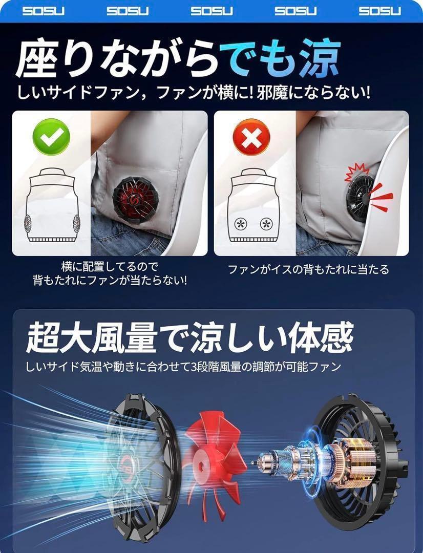 即納！フルセット 40000mah 2XL バッテリー 空調服ファン付 作業服