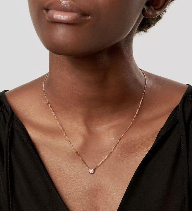未使用TIFFANY&Co. ティファニーバイザヤードRGネックレス0.25ct