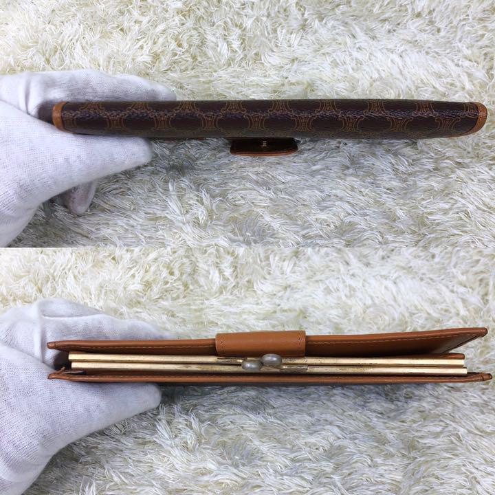 人気超特価 美品✨セリーヌ トリオンフ PVC 総柄 lhuHZ-m68200766635 長財布 がま口 マカダム柄 新作日本製