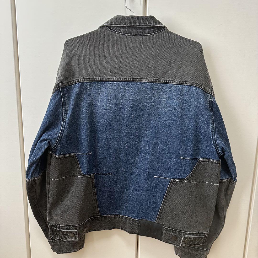 supreme 22fw 2-tone paneled denim jacket