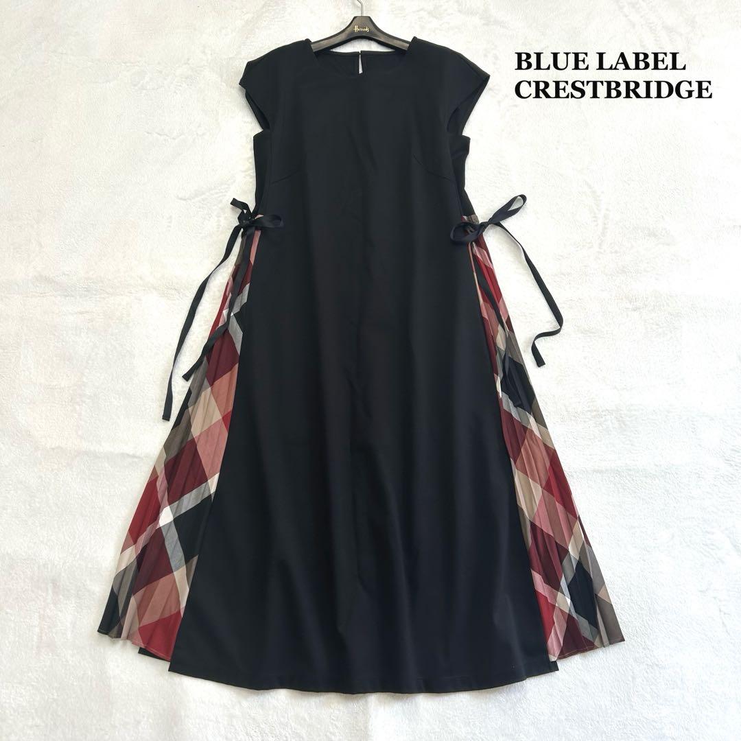 高い品質 極美品✨ブルーレーベルクレストブリッジ チェックプリーツA ワンピース