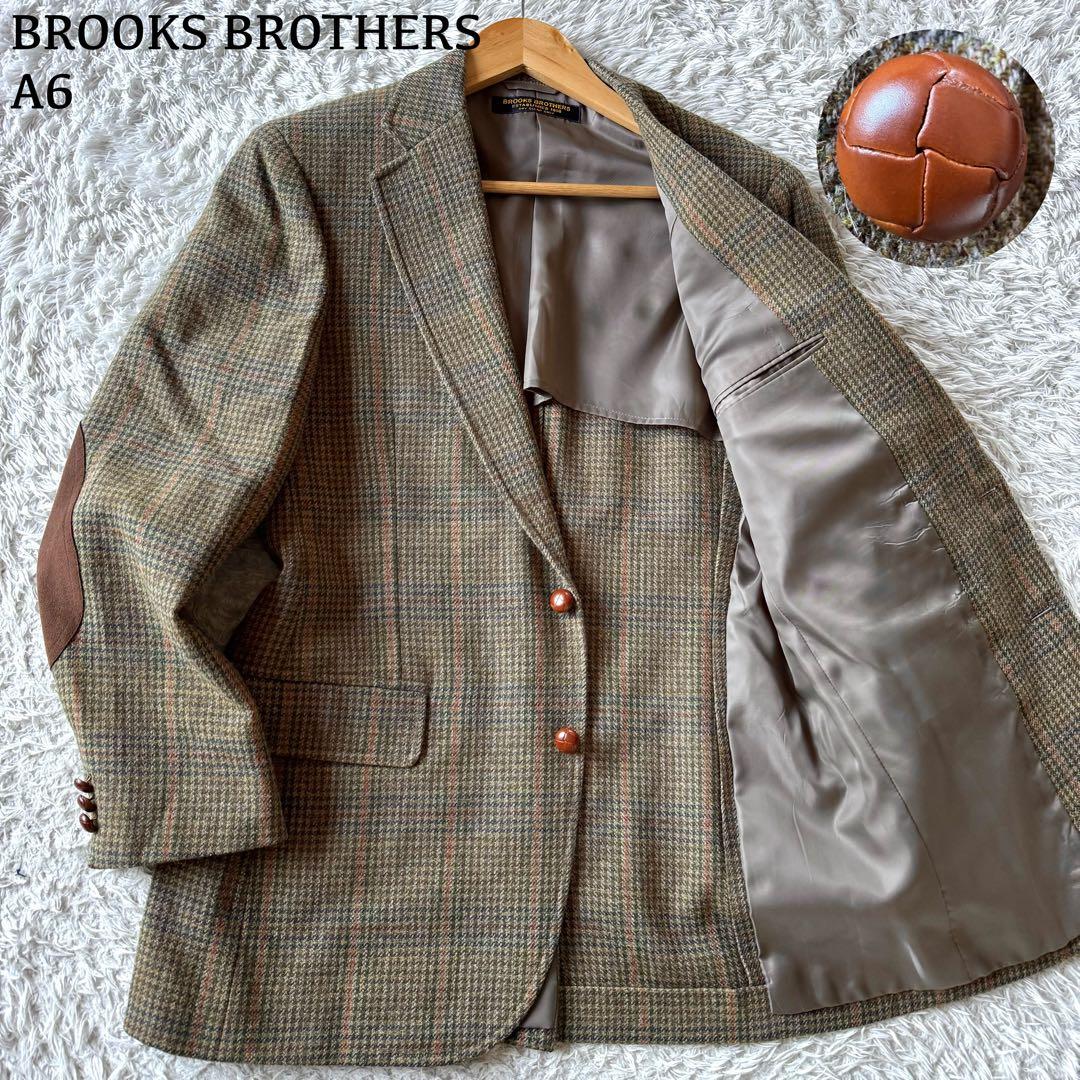 ブルックスブラザーズ　テーラードジャケット　グレンチェック　胡桃　エルボーパッチ