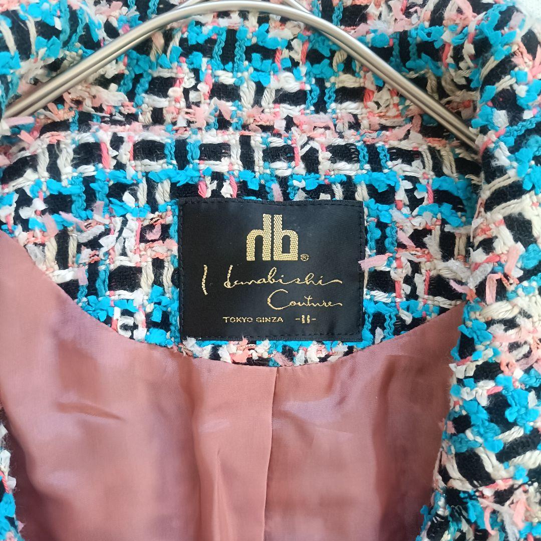 hb 銀座花菱 ハナビシ ツイード ジャケット L相当 11号 GULLKHAN_COM