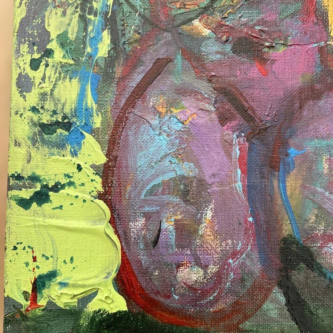 月形那比古 森の裸婦 F4 油彩画 多色使い 署名あり