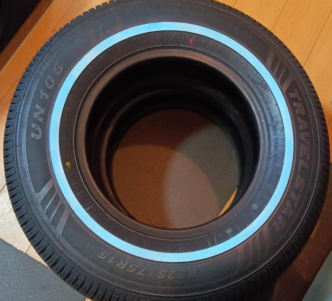 送料含未使用1本トラベルスターUN106　225/75R15ホワイトリボン