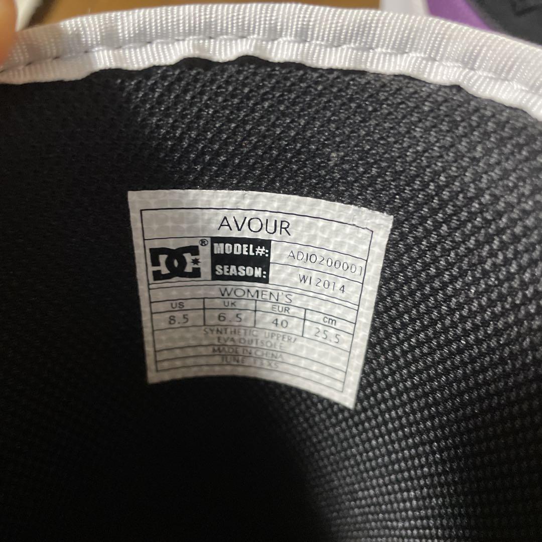【美品】　冬靴　DC スノーボードブーツ ホワイト/パープル　25.5