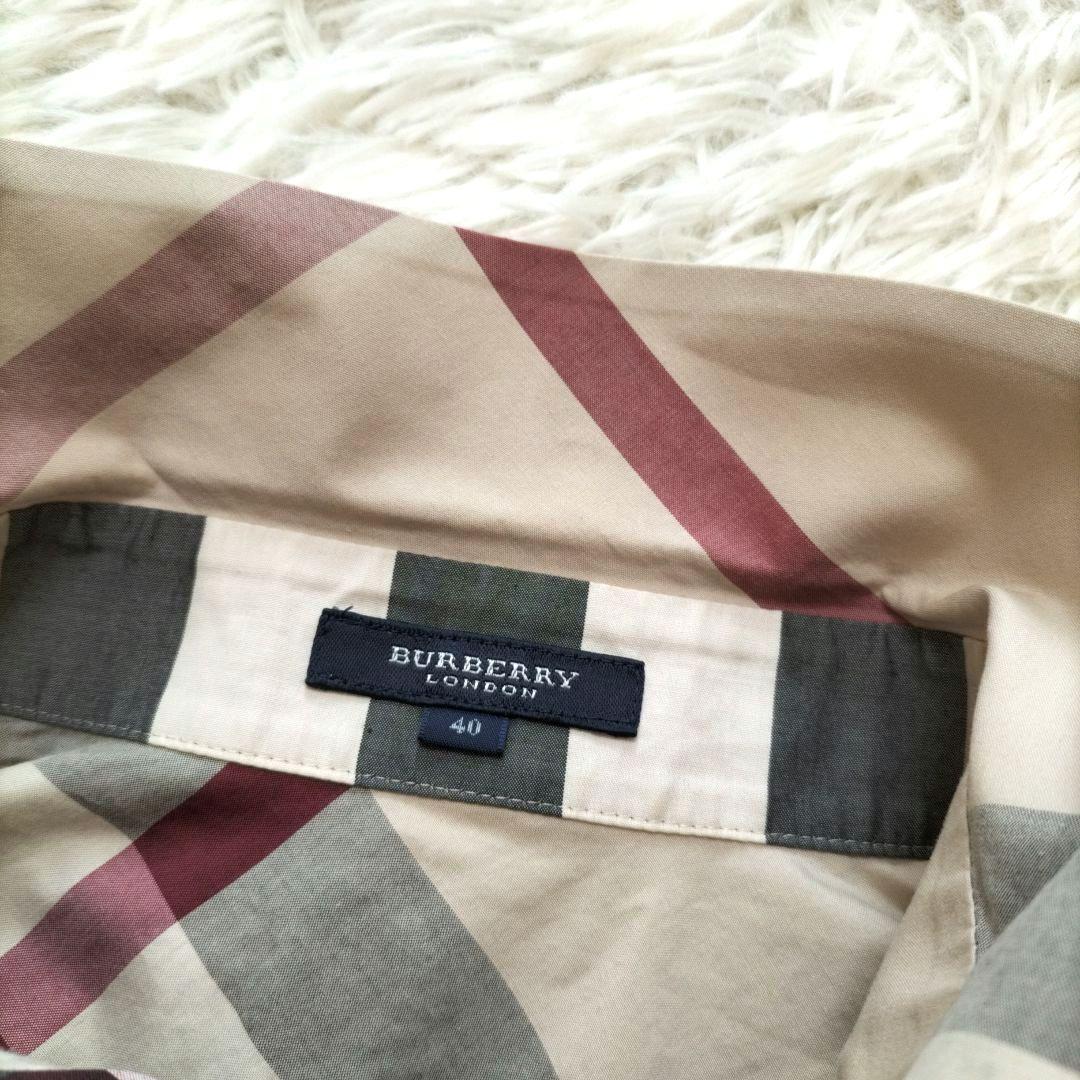 極美品✨BURBERRY バーバリーロンドン メガチェック シャツ 七分袖 ロゴ