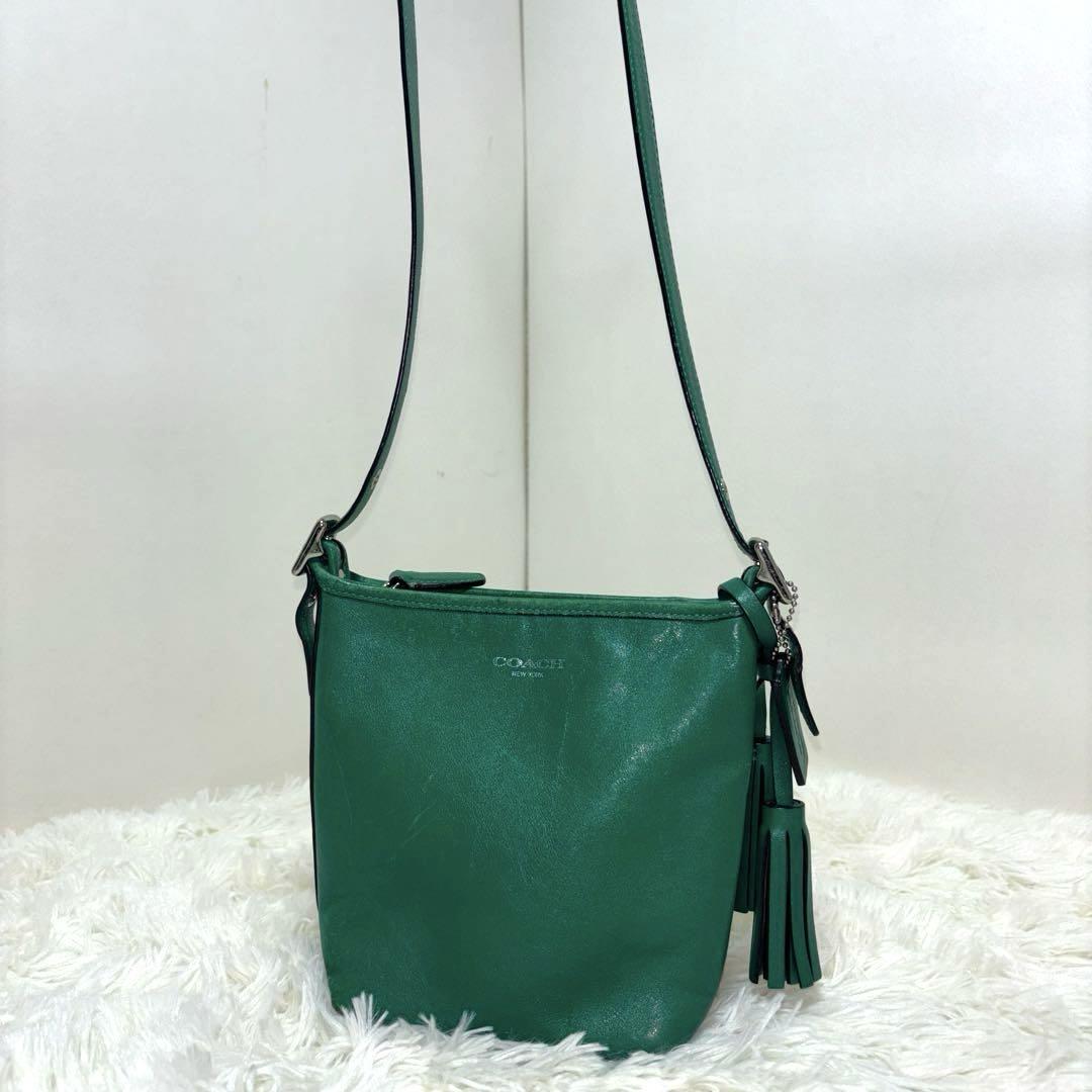 COACH コーチ レガシー タッセル ショルダーバッグ 19901 緑