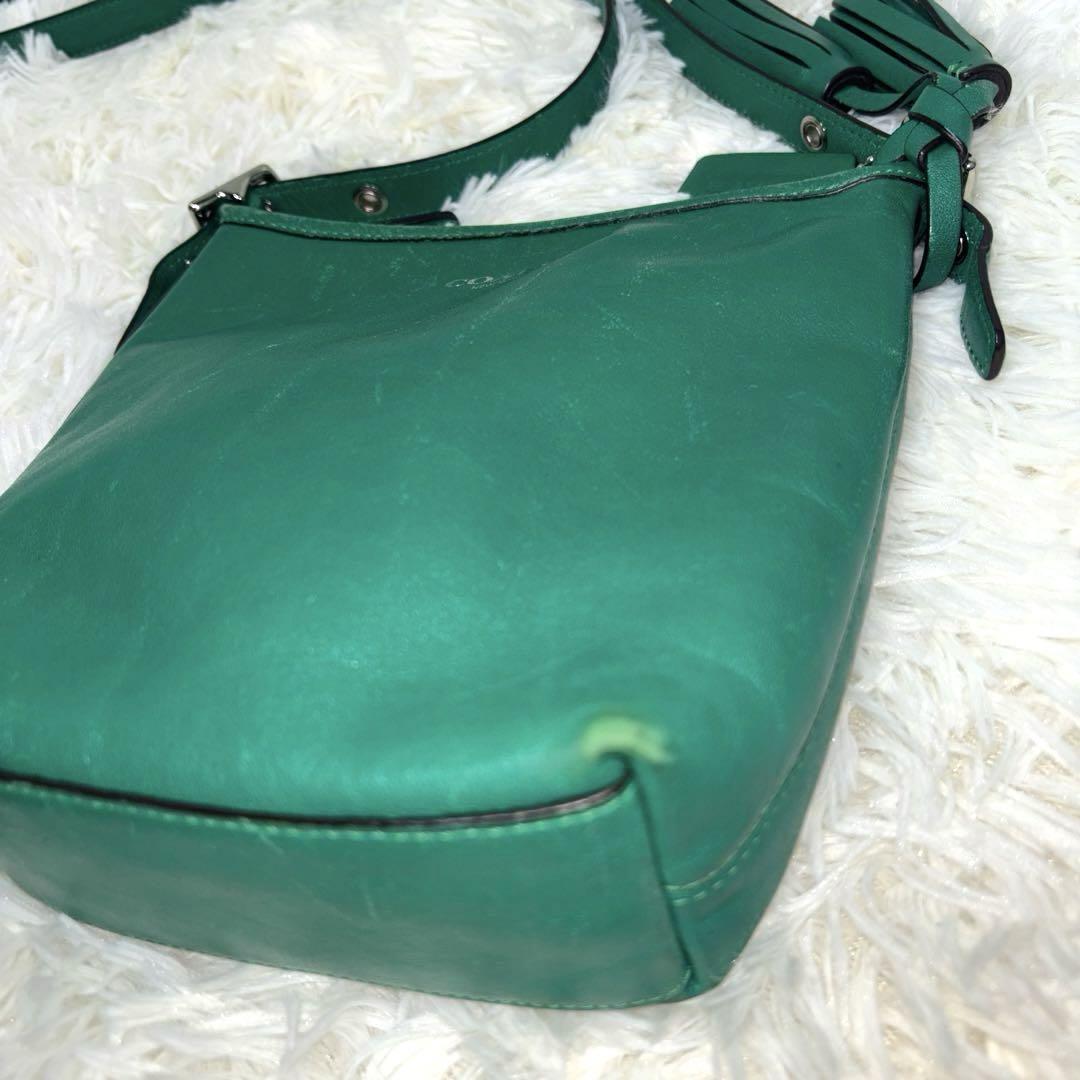 COACH コーチ レガシー タッセル ショルダーバッグ 19901 緑