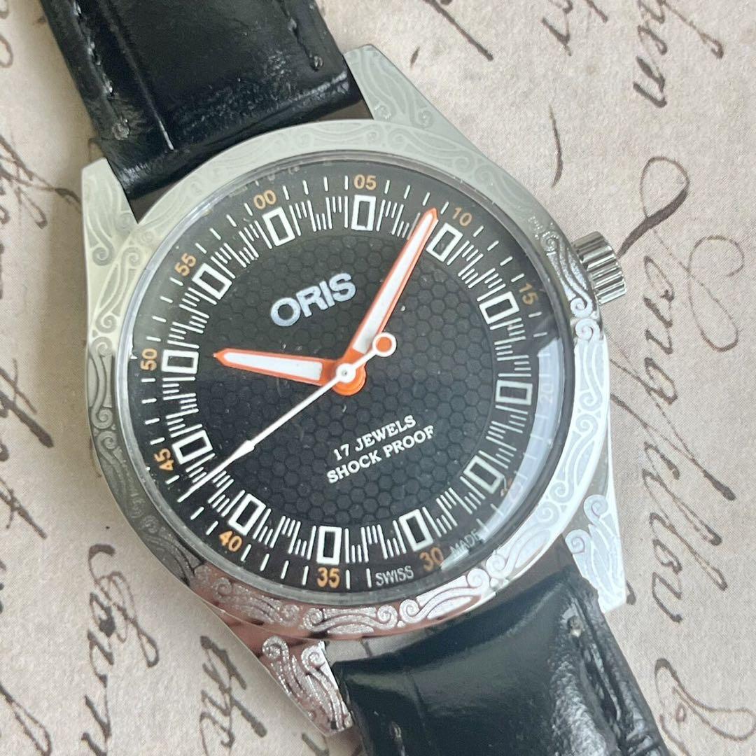 ●美品！●オリス■ORIS手巻き機械式1980年代ヴィンテージメンズ腕時計175