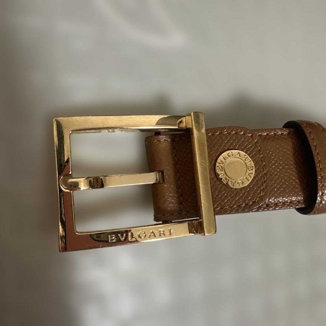 BVLGARI レザーベルト　ブラウン