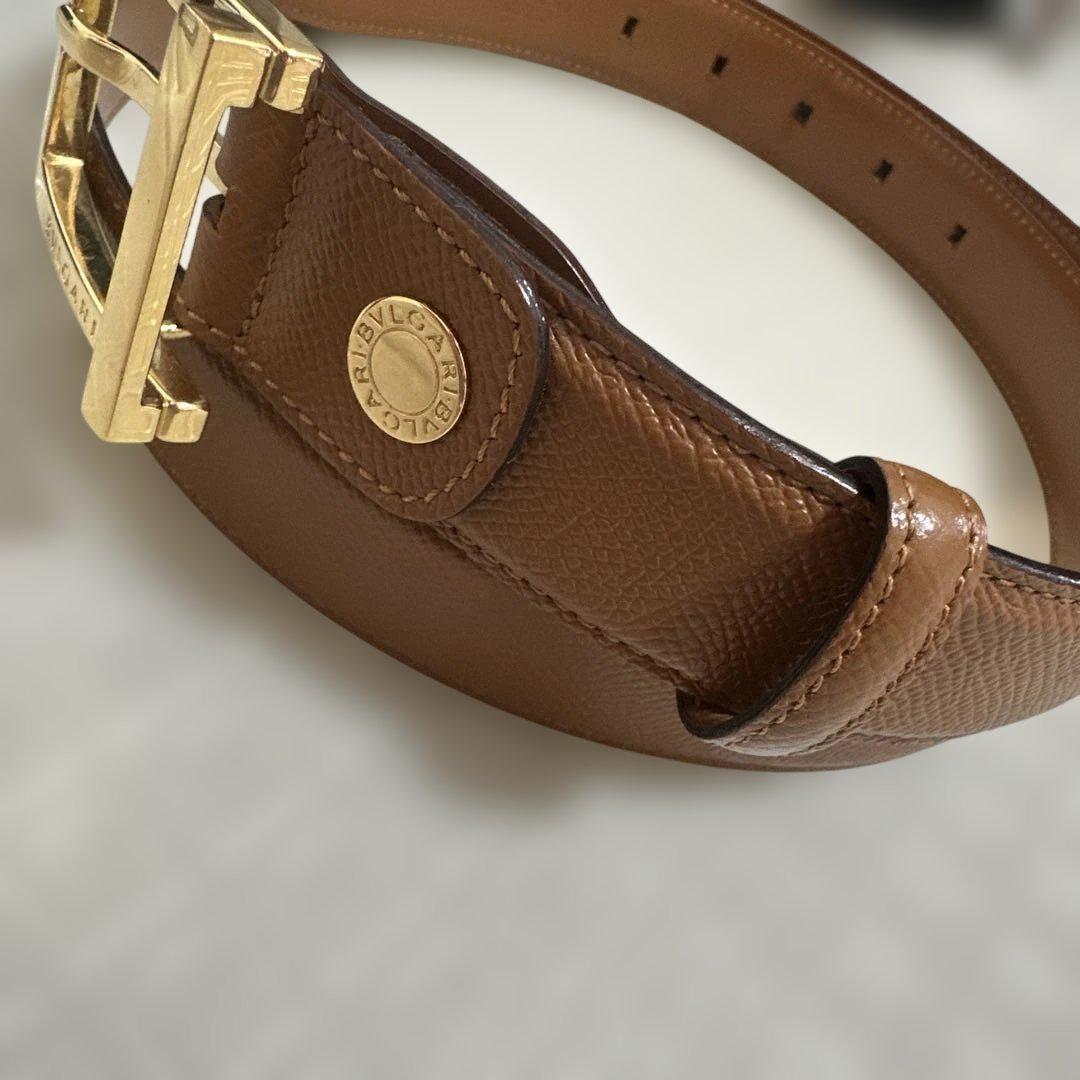 BVLGARI レザーベルト　ブラウン