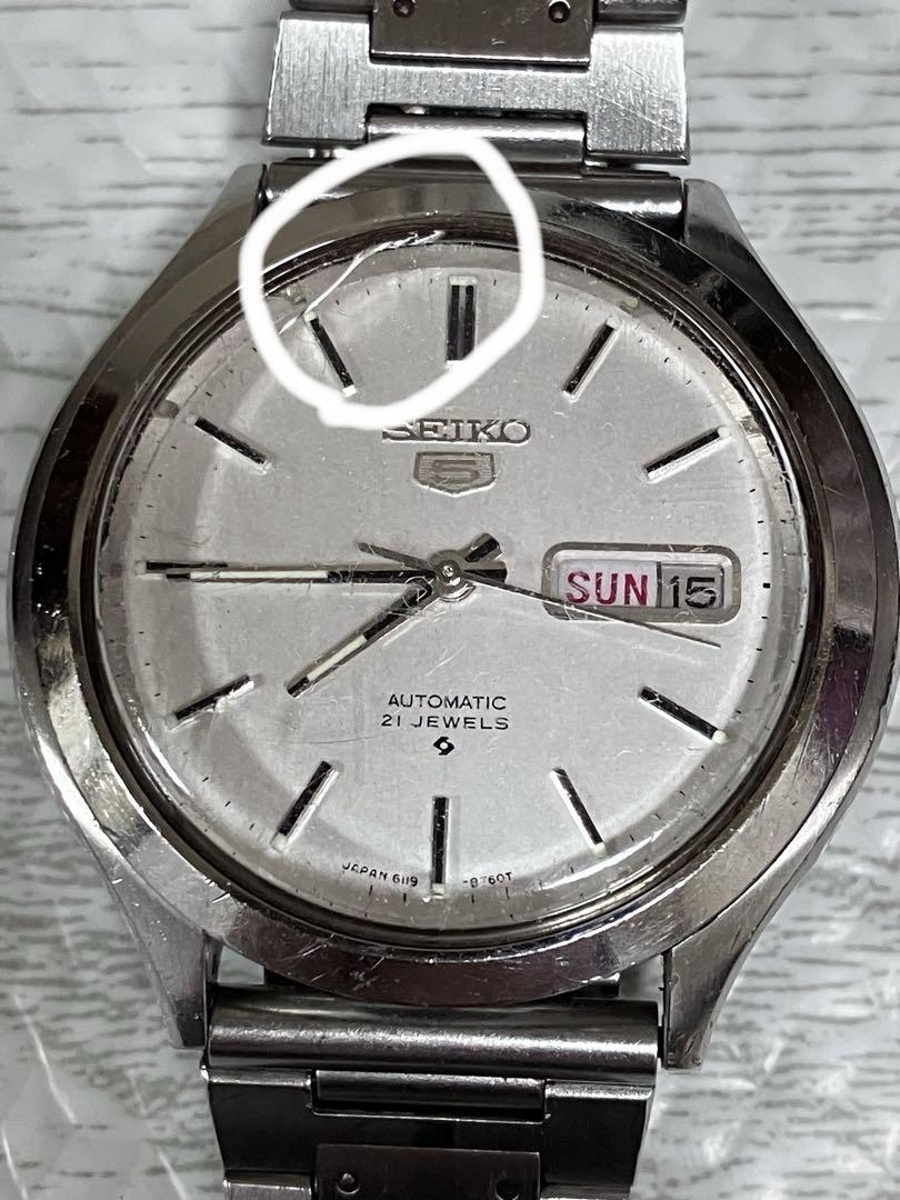 SEIKO 6119-8600自動巻き腕時計 21ジュエル 。(正常稼働品)